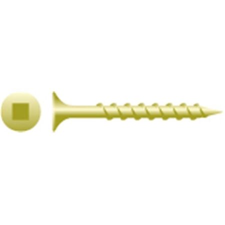 STRONG-POINT Wood Screw, #8, 2-1/2 in, Zinc Yellow Flat Head Square Drive 822QCY